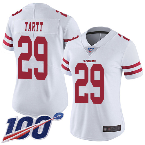 San Francisco 49ers Limited White Women Jaquiski Tartt Road NFL Jersey #29 100th Season Vapor Untouchable